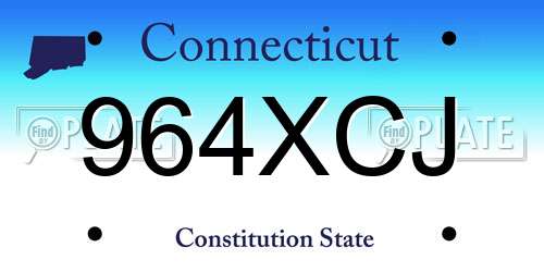 964XCJ Connecticut License Plate