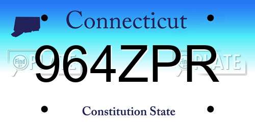964ZPR Connecticut License Plate