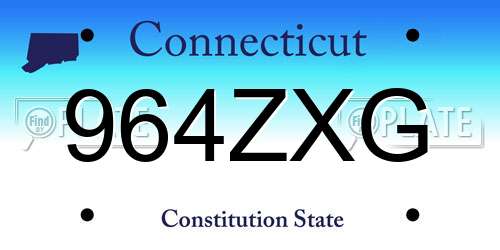 964ZXG Connecticut License Plate