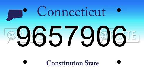 9657906 Connecticut License Plate