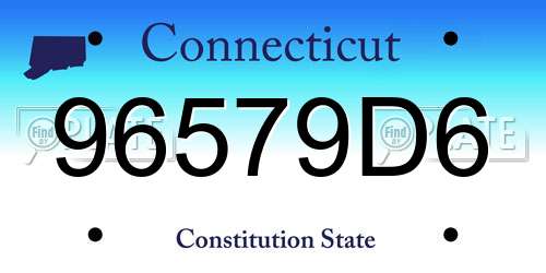96579D6 Connecticut License Plate