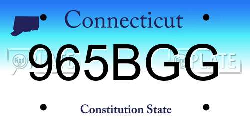 965BGG Connecticut License Plate