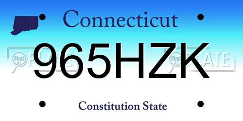 965HZK Connecticut License Plate