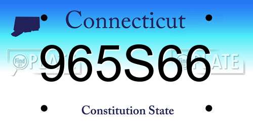 965S66 Connecticut License Plate