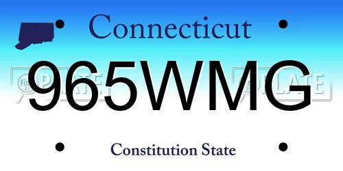 965WMG Connecticut License Plate