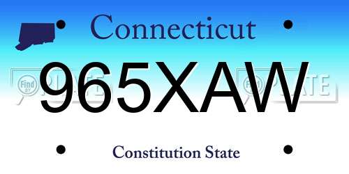 965XAW Connecticut License Plate