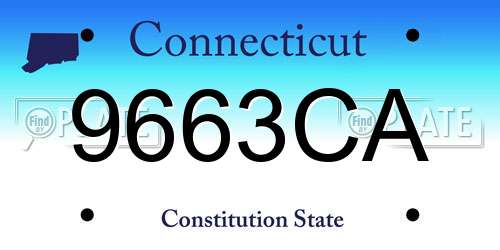 9663CA Connecticut License Plate