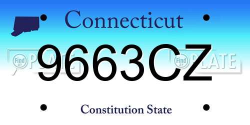 9663CZ Connecticut License Plate