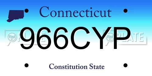 966CYP Connecticut License Plate