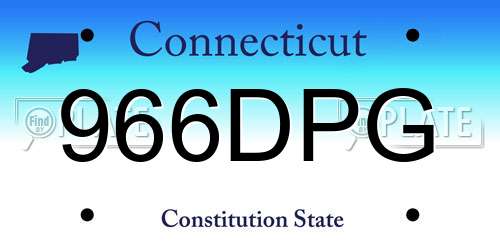 966DPG Connecticut License Plate