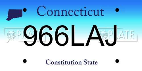 966LAJ Connecticut License Plate