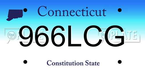 966LCG Connecticut License Plate
