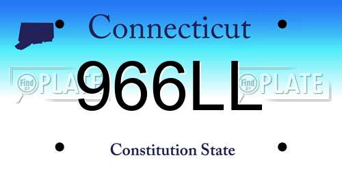 966LL Connecticut License Plate
