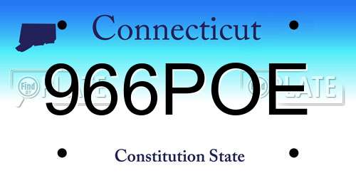 966POE Connecticut License Plate
