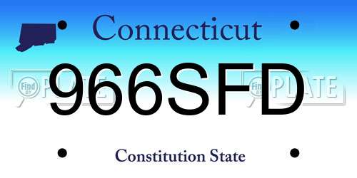966SFD Connecticut License Plate