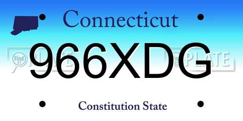 966XDG Connecticut License Plate