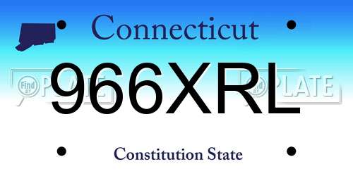 966XRL Connecticut License Plate