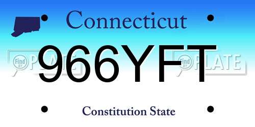 966YFT Connecticut License Plate