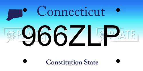 966ZLP Connecticut License Plate
