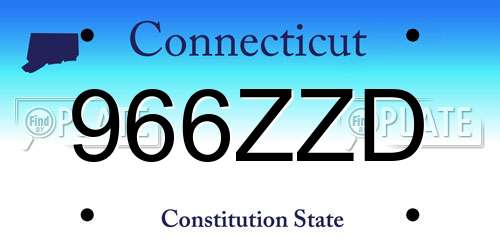 966ZZD Connecticut License Plate