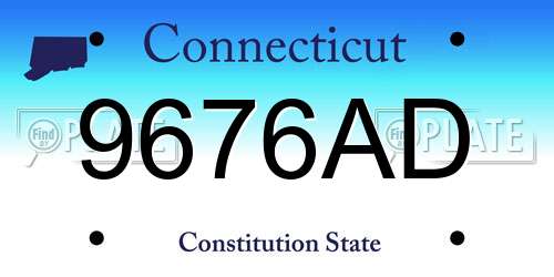 9676AD Connecticut License Plate