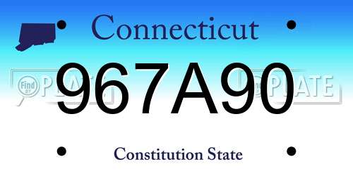 967A90 Connecticut License Plate