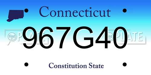 967G40 Connecticut License Plate