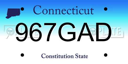 967GAD Connecticut License Plate