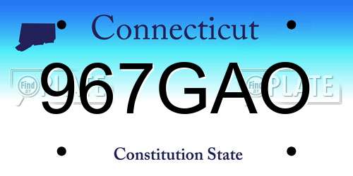 967GAO Connecticut License Plate