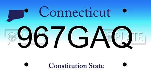 967GAQ Connecticut License Plate