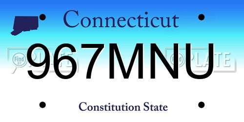 967MNU Connecticut License Plate
