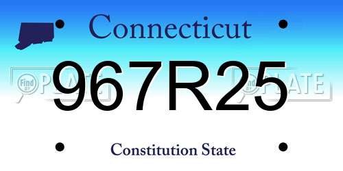 967R25 Connecticut License Plate