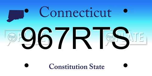 967RTS Connecticut License Plate