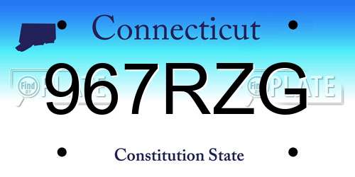 967RZG Connecticut License Plate