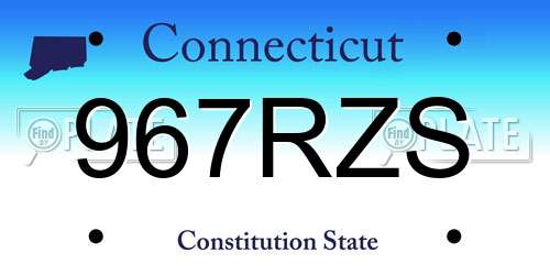 967RZS Connecticut License Plate