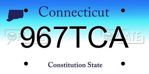 967TCA Connecticut License Plate