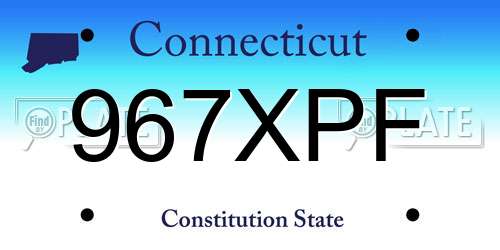 967XPF Connecticut License Plate