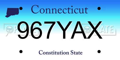 967YAX Connecticut License Plate