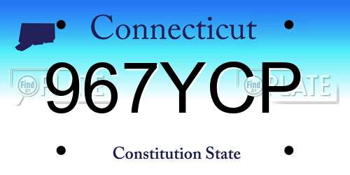 967YCP Connecticut License Plate