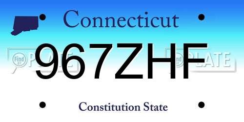 967ZHF Connecticut License Plate