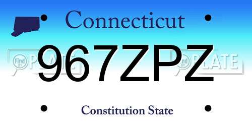 967ZPZ Connecticut License Plate