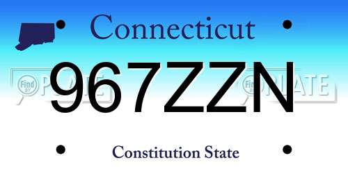 967ZZN Connecticut License Plate
