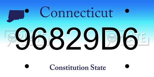 96829D6 Connecticut License Plate