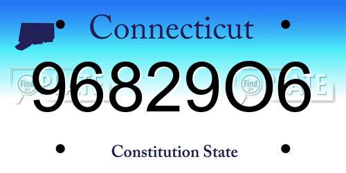 96829O6 Connecticut License Plate