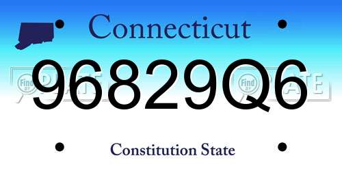 96829Q6 Connecticut License Plate