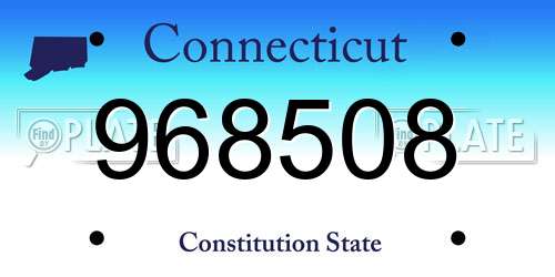 968508 Connecticut License Plate