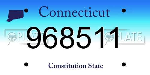 968511 Connecticut License Plate