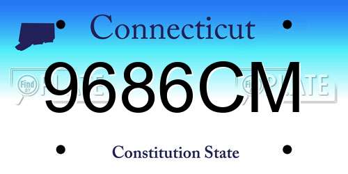 9686CM Connecticut License Plate