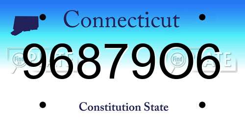 96879O6 Connecticut License Plate