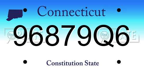 96879Q6 Connecticut License Plate